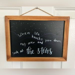 Small Handmade Chalk Paint Farmhouse Sign “When life knocks you down…” OS